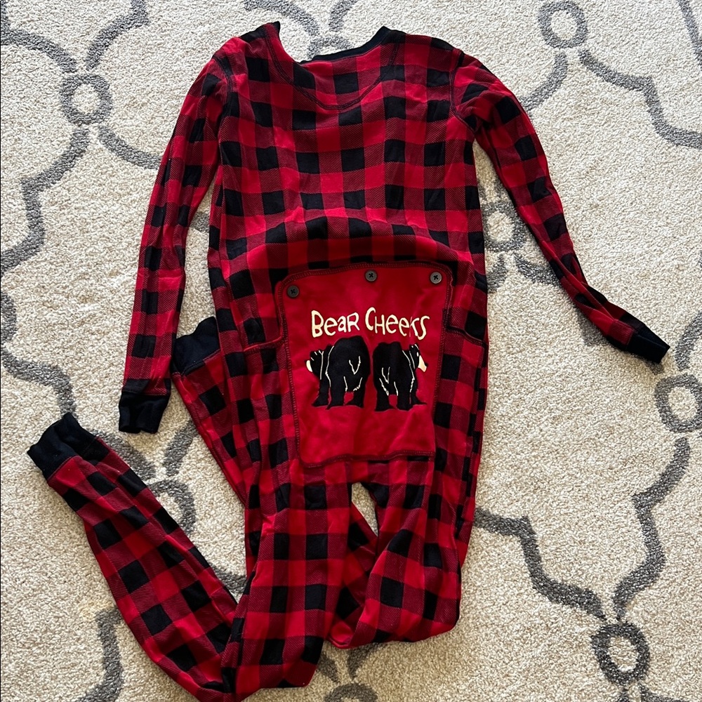 Red and Black Plaid Kids One Piece Lazy One youth 12